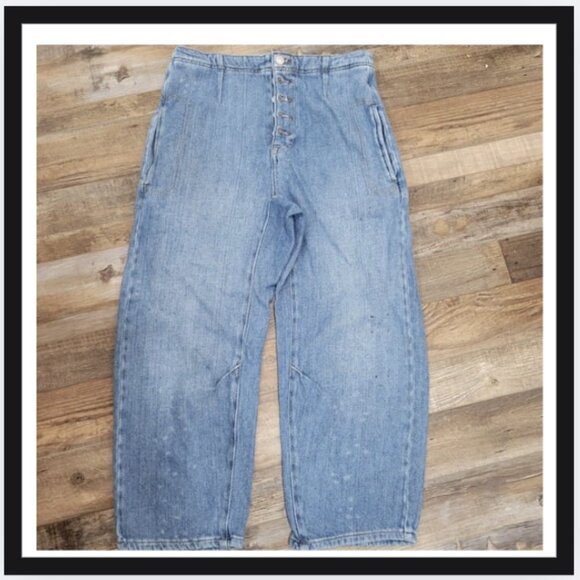 Free People We the Free Osaka Mid Rise Barrel Jeans - Picture 3 of 4